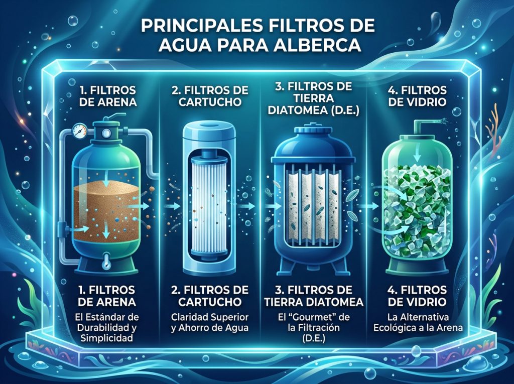 Guía Completa de Filtros de Agua para Albercas: Tipos, Funcionamiento y Cómo Elegir el Ideal