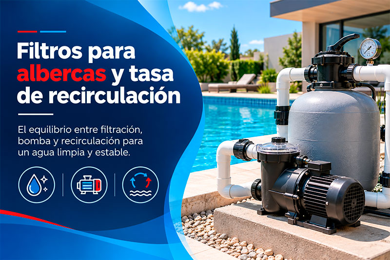 Filtros para albercas y tasa de recirculación